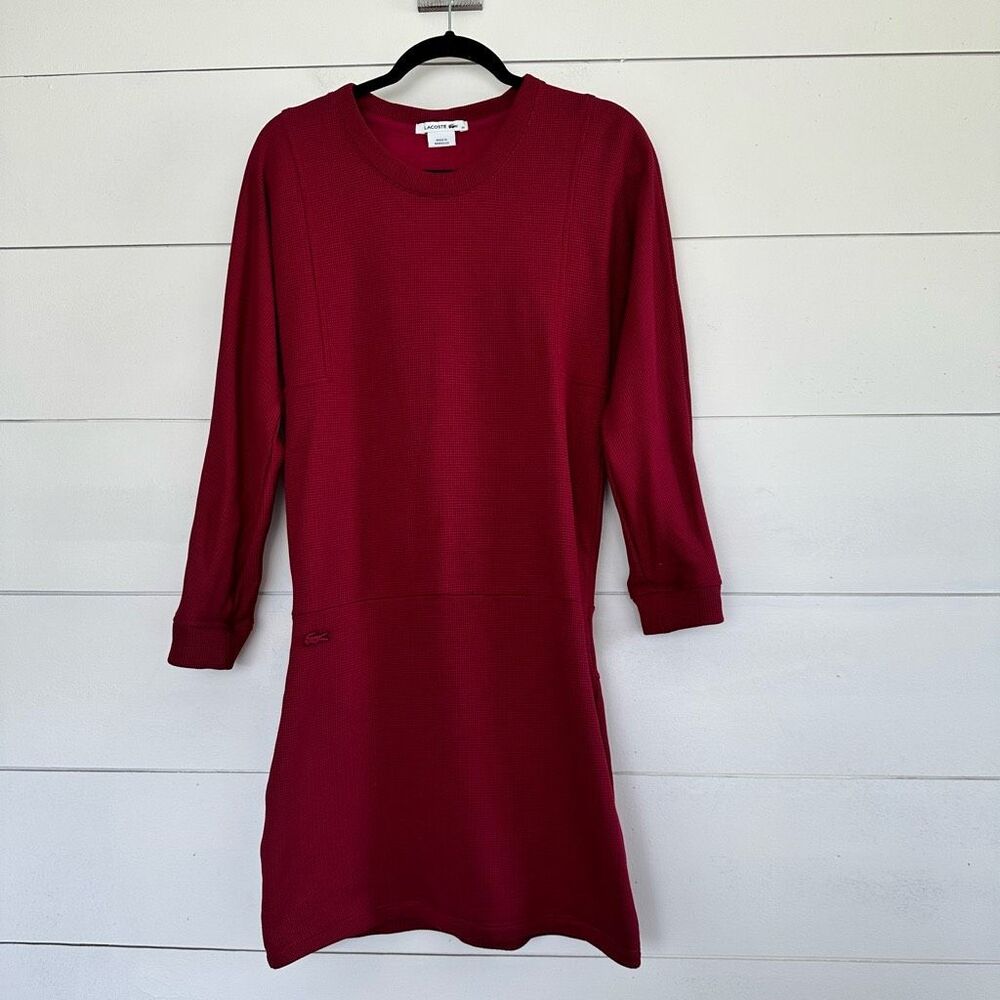 Lacoste Women’s 36 Maroon Long Sleeve Dress